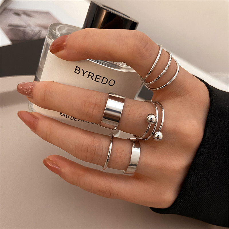 Vintage Punk Knuckle Rings Set - Metall Perle Punk Ring Set Splitter