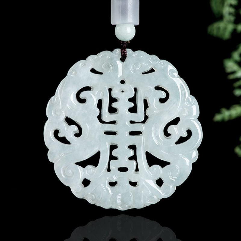Necklaces - Burmesische Jadeit-Drachen-Anhänger-Halskette, Vintage-Geschenke für Frauen, echter