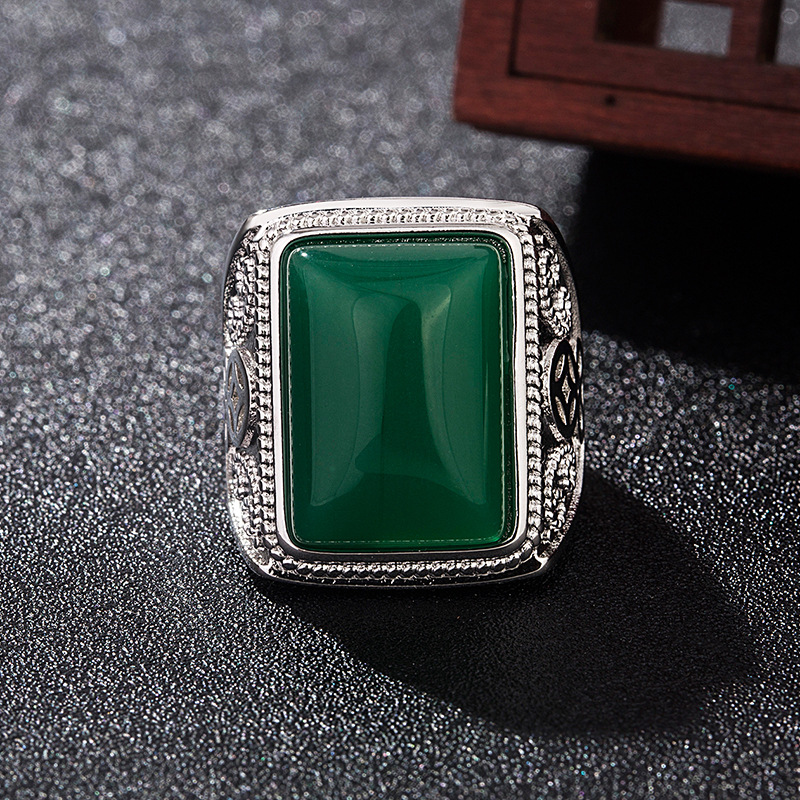Rings - Grüne natürliche Jade Ringe echter Schmuck
