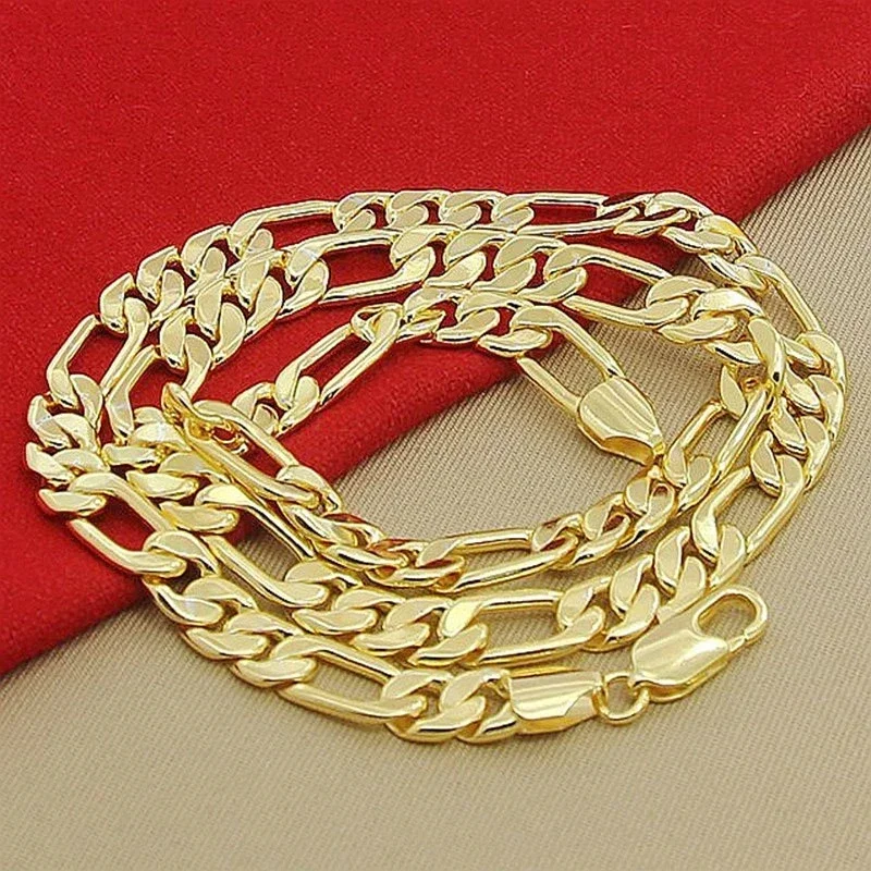 925 Sterling Silver Chain Necklace Men - Halskette aus 18 Karat Gold aus