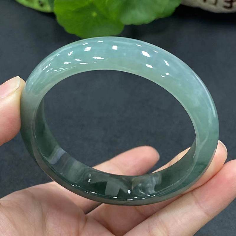 Bracelets - Eisähnliches, öliges, grünes Armband, echter Jadeit