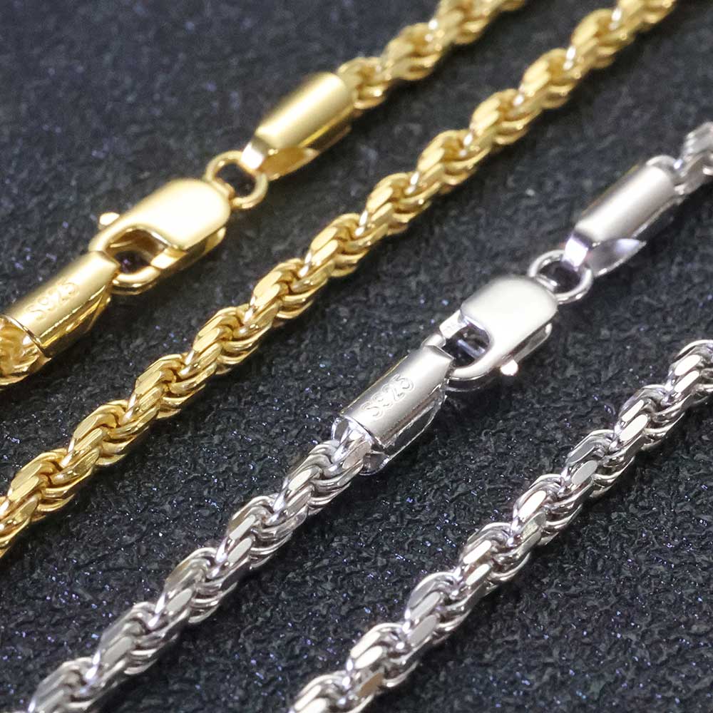925 Sterling Silver Chain Necklace Men - ESKEEM 3 MM/5 mm Männer Frauen