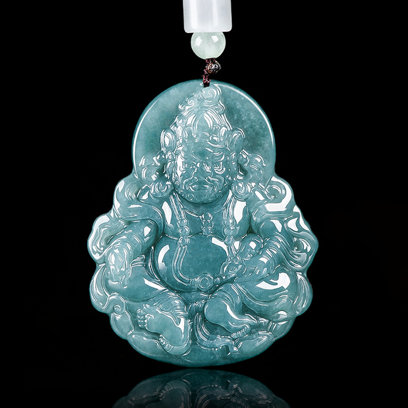 Necklaces - Burmesischer Jadeit Jambhala Anhänger Halskette Luxus