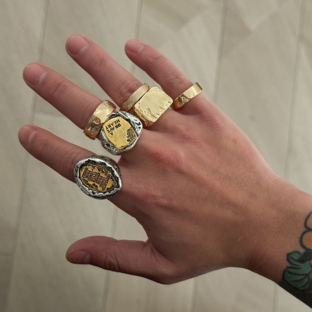 Vintage Punk Knuckle Rings Set - Fingerring-Sets, 6 Stück/Set, geometrische offene Ringe,