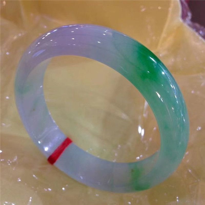 Bracelets - Natürlicher violetter Jadeit, eiswachsartige Textur, Frühlingsfarbe