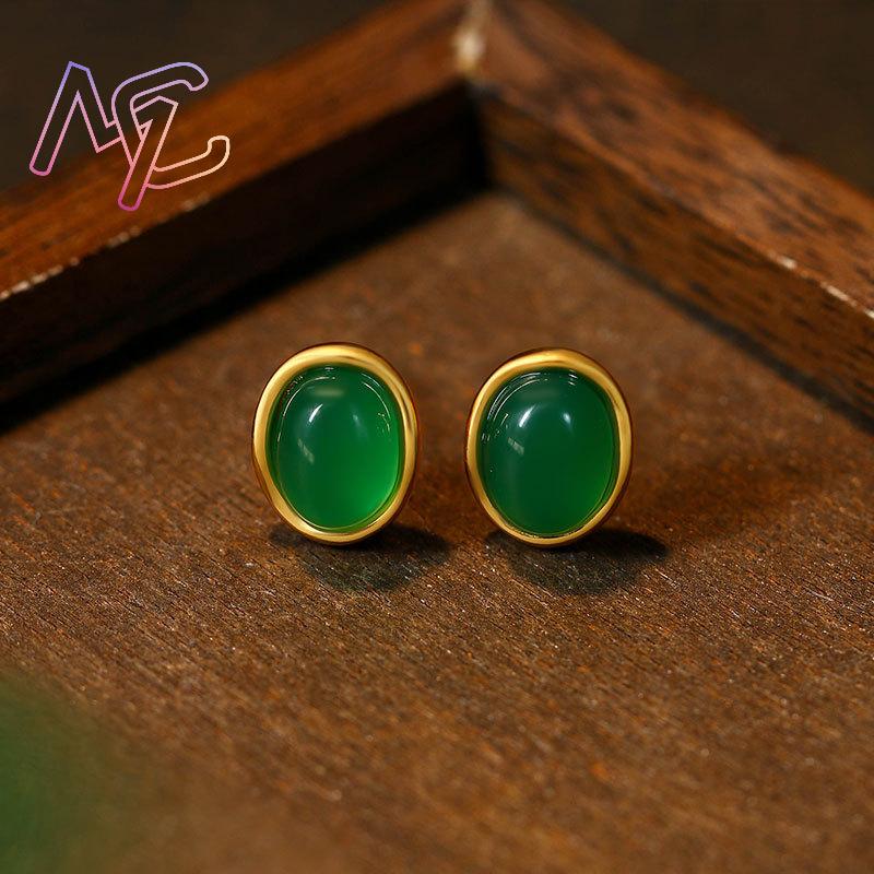 Grüne natürliche Jade-Ohrringe – Earrings Bewertung und Preis