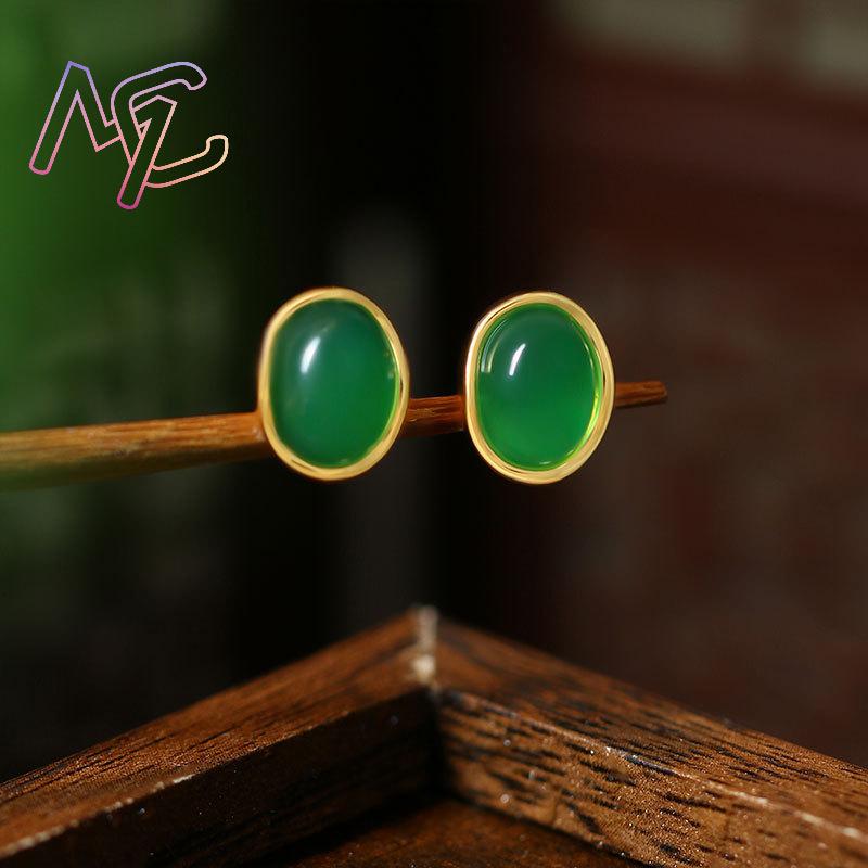 Grüne natürliche Jade-Ohrringe – Earrings Bewertung und Preis