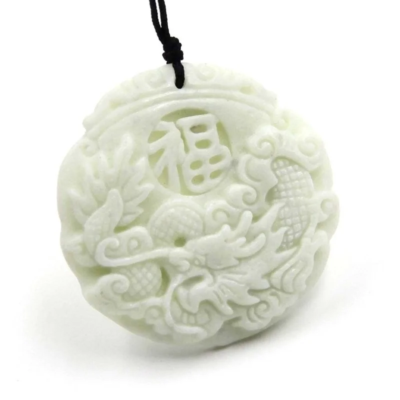 Natürliche Weiße jade Dragon P – Necklaces Bewertung und Preis