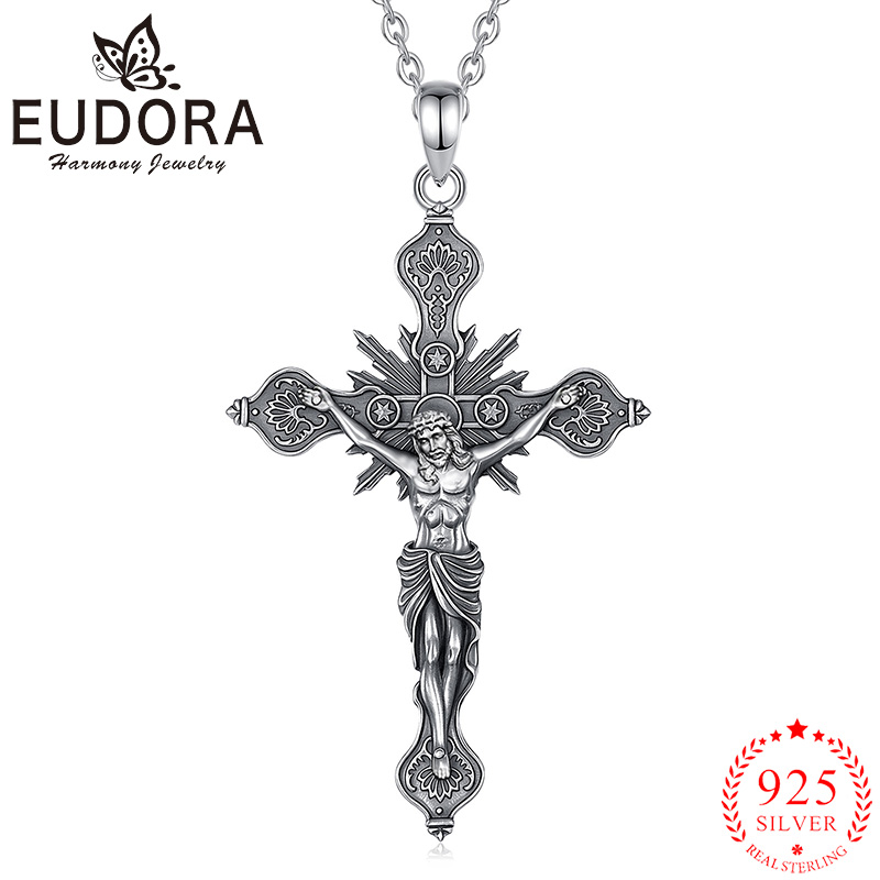 Eudora Neue Kruzifix-Kreuz-Hal – 925 Sterling Silver Chain Necklace Men Bewertung und Preis