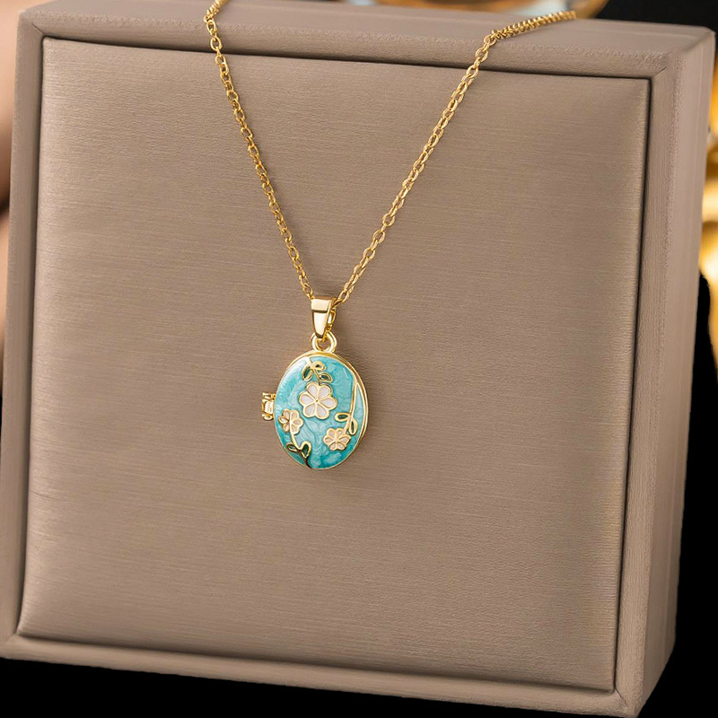 ANENJERY 316L Edelstahl Blumen – Heart Locket Necklace Photo Bewertung und Preis