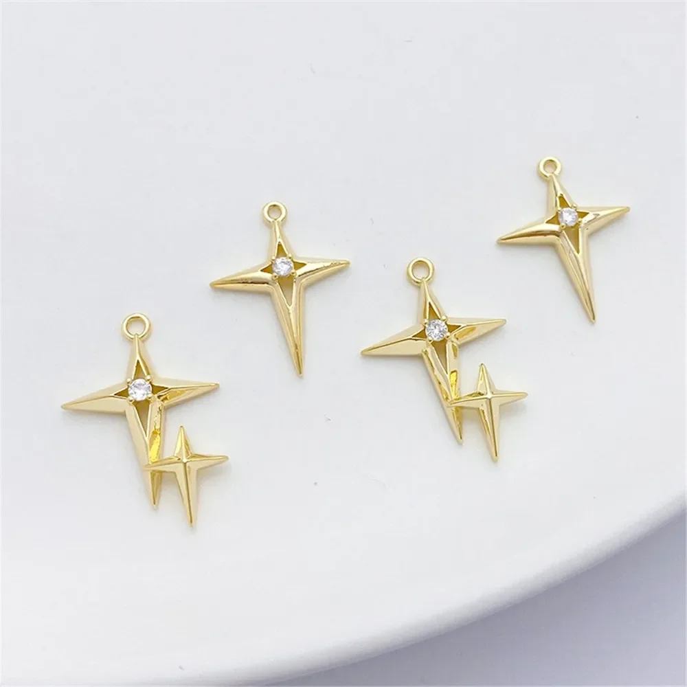 14K vergoldeter Mikro-Intarsie – Cross Pendant Necklace Gold Bewertung und Preis