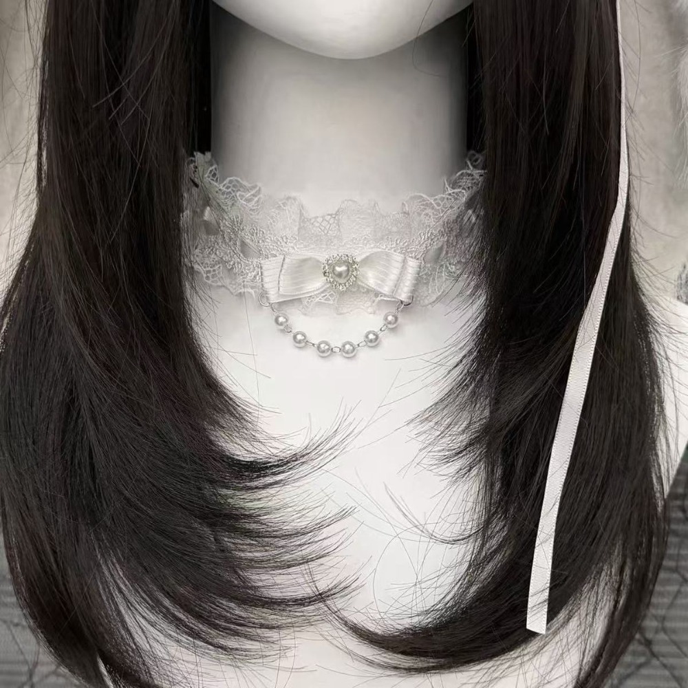 Modische Spitzen-Rüschen-Halsk – Pearl Choker Necklace Vintage Bewertung und Preis