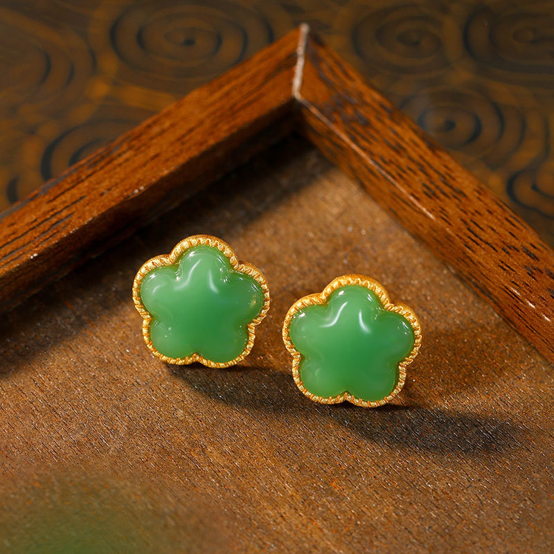Grüne natürliche Jade Klee Ohr – Earrings Bewertung und Preis