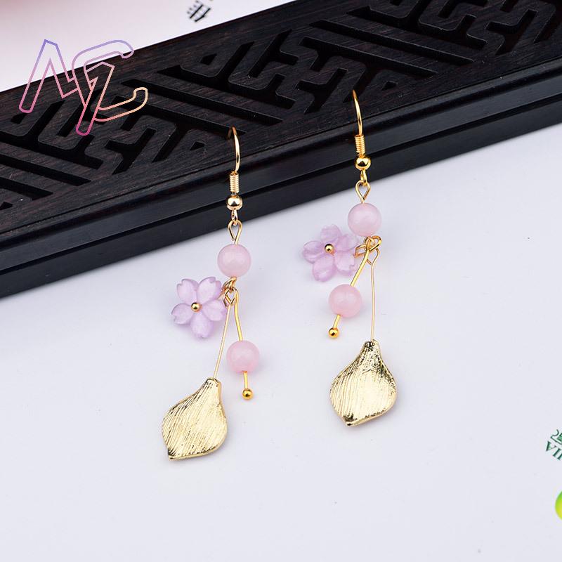 Rosa natürliche Jade-Blumen-Oh – Earrings Bewertung und Preis