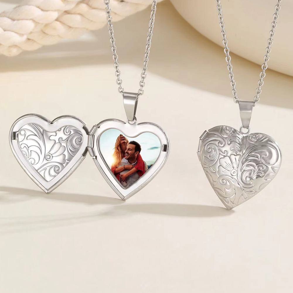 Vnox zierliche Herz-Fotos-Anhä – Heart Locket Necklace Photo Bewertung und Preis