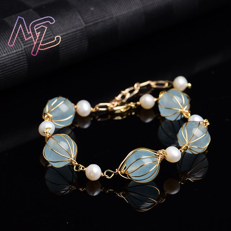 Blaue natürliche Jade-Perlenoh – Earrings Bewertung und Preis