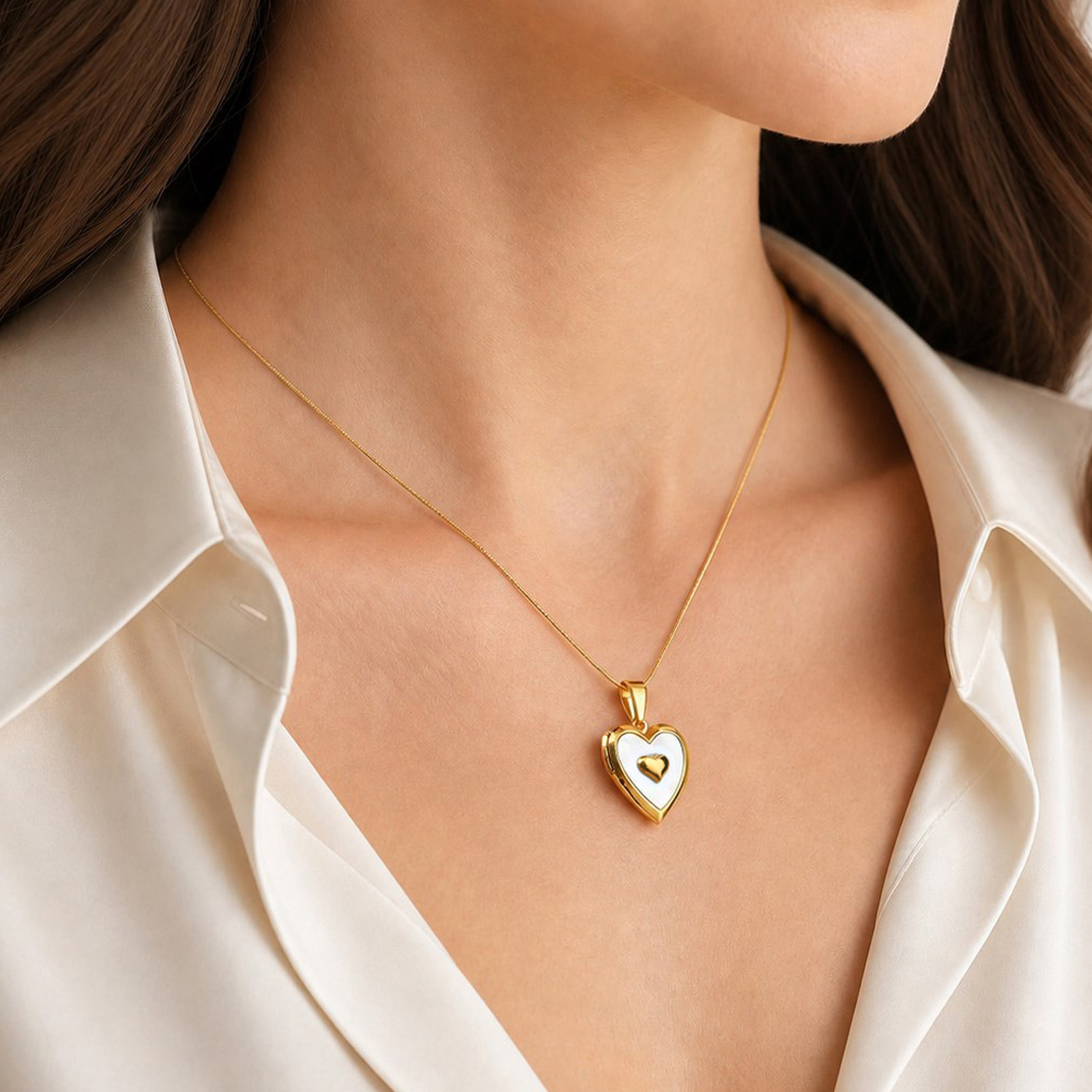 Personalisierte Foto-Herz-Meda – Heart Locket Necklace Photo Bewertung und Preis