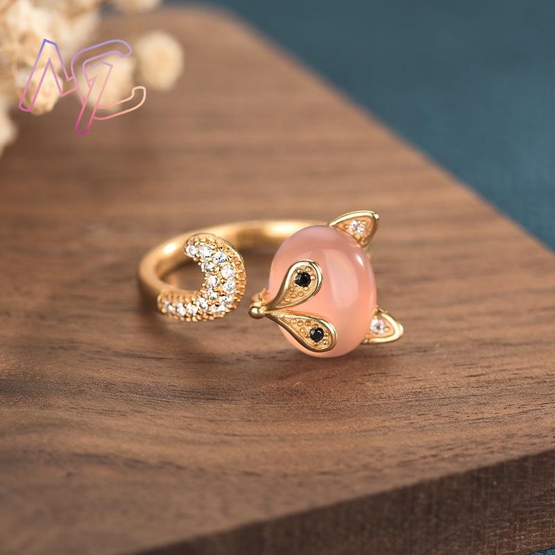 Rosa natürliche Jade-Fuchs-Rin – Rings Bewertung und Preis
