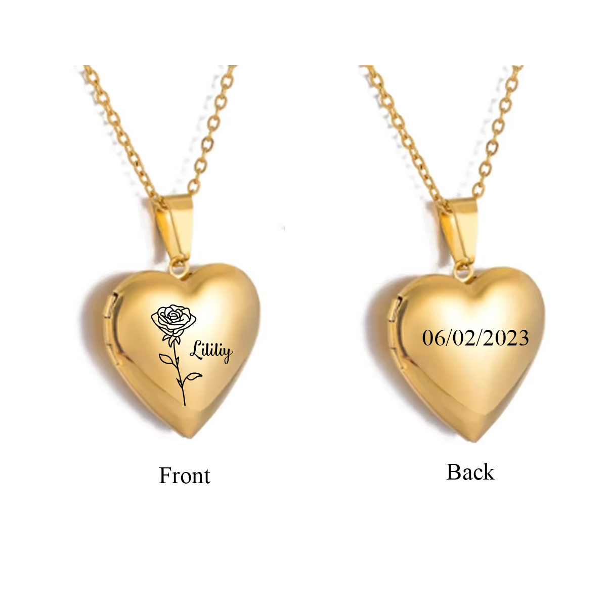 Benutzerdefinierte personalisi – Heart Locket Necklace Photo Bewertung und Preis