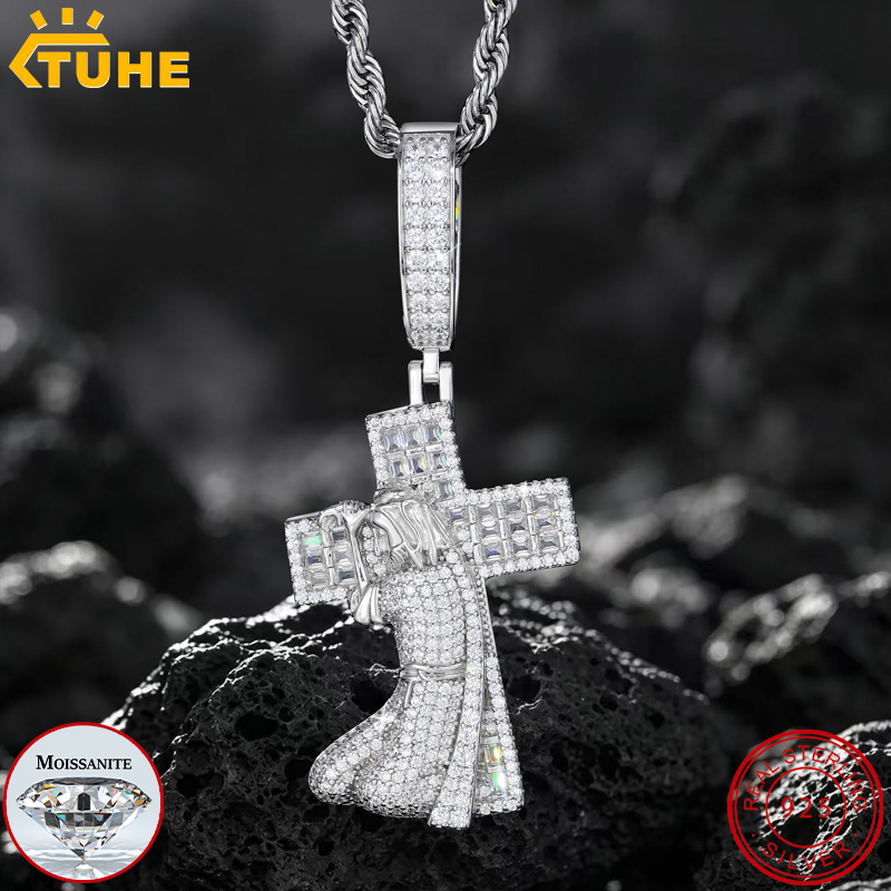 TUHE Neuer Jesus-Kreuz-Anhänge – 925 Sterling Silver Chain Necklace Men Bewertung und Preis
